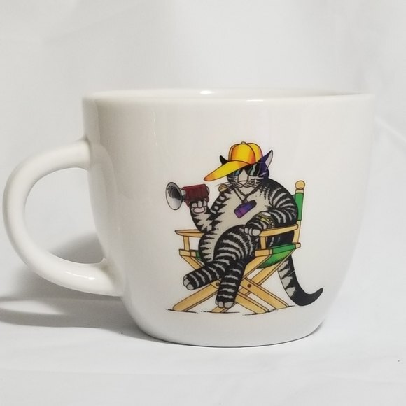 Yellow Producer Cat on 17oz Stoneware Avesta Project 62 Custom Graphic Mug - Picture 1 of 5